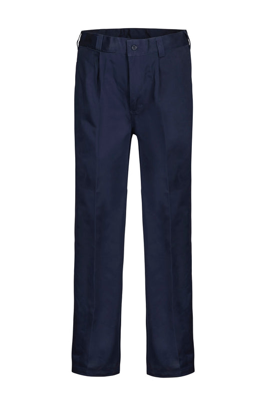 Workcraft WP3041L Mens Single Pleat Cotton Pant Long in Navy
