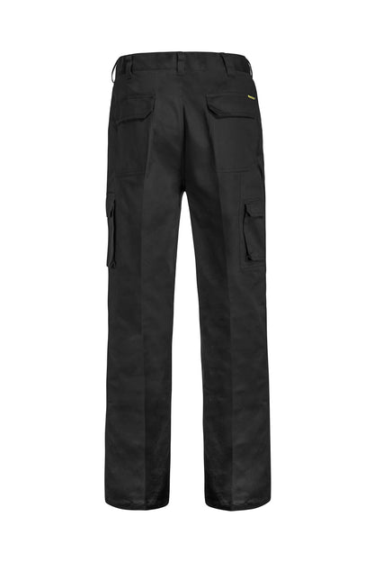 Workcraft WP3060 Mens Mid-Weight Cargo Cotton Drill Trouser in Black