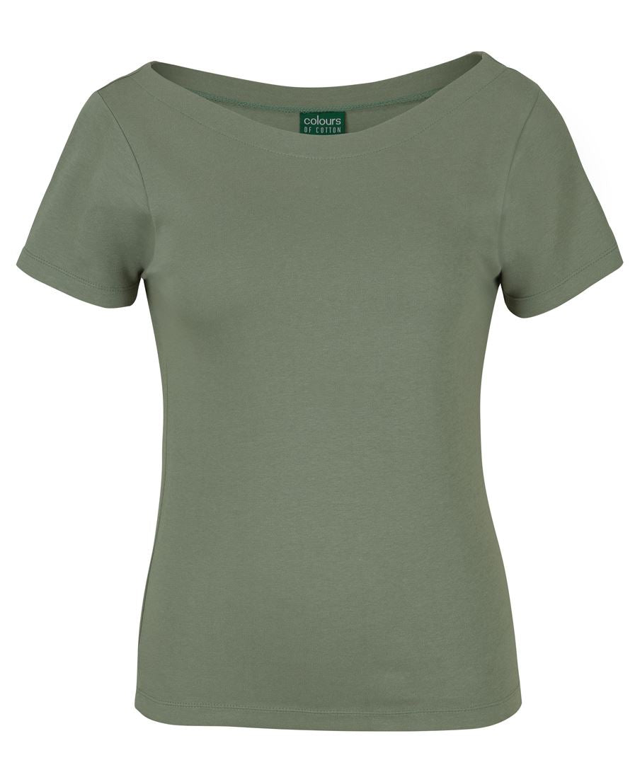 C of C Ladies S/S Boat Neck Tee Black