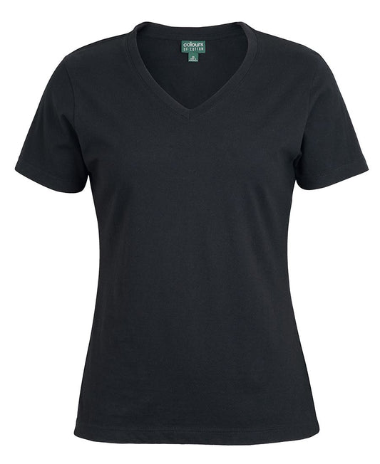 C of C Ladies V Neck Tee Black