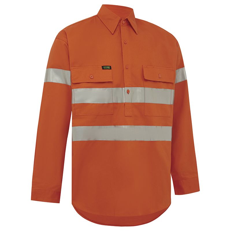 WORKIT Workwear Hi Vis 2 Tone Closed Front Regular Weight Taped Shirt
