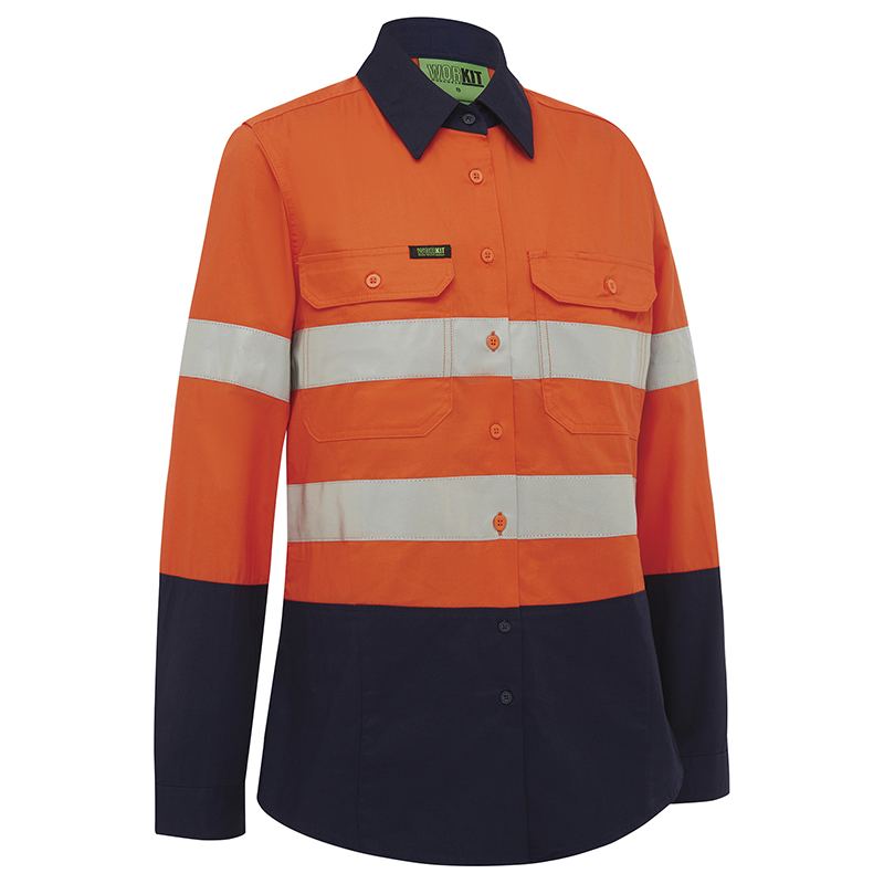 WORKIT Workwear Hi Vis Womens 2 Tone Lightweight Taped Shirt