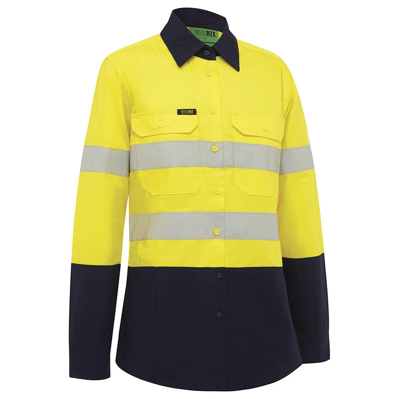 WORKIT Workwear Hi Vis Womens 2 Tone Lightweight Taped Shirt