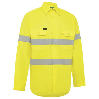 WORKIT Workwear Hi Vis Lightweight Long Sleeve Adjustable Cuff Taped Shirt