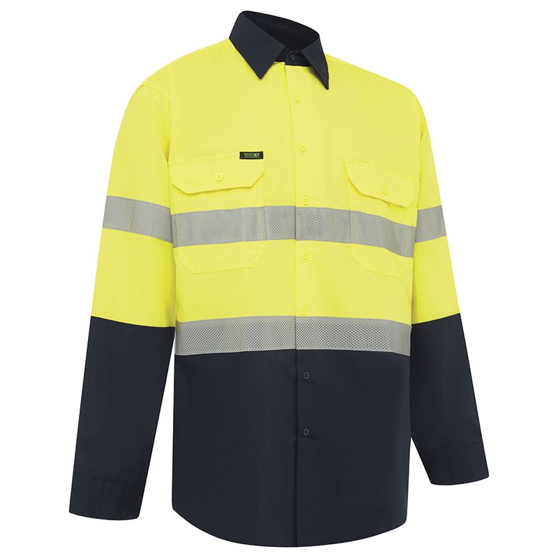 WORKIT Workwear Hi Vis 2 Tone Lightweight Ripstop Breathable Taped Shirt