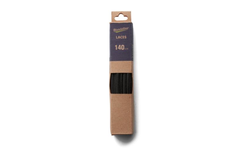 LACES - ROUND, BLACK, POLYESTER. 140CM LENGTH