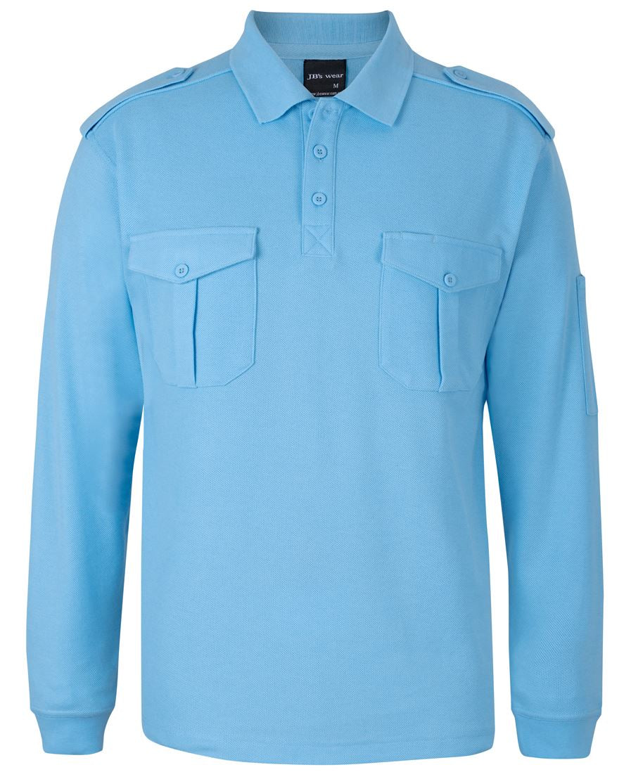 JB's L/S 250 Epaulette Polo Black -Xs