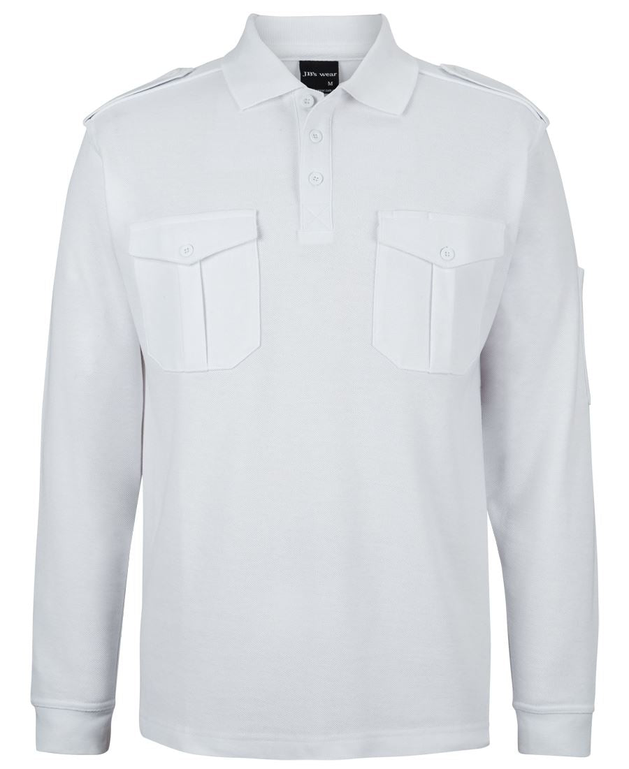 JB's L/S 250 Epaulette Polo Black -Xs