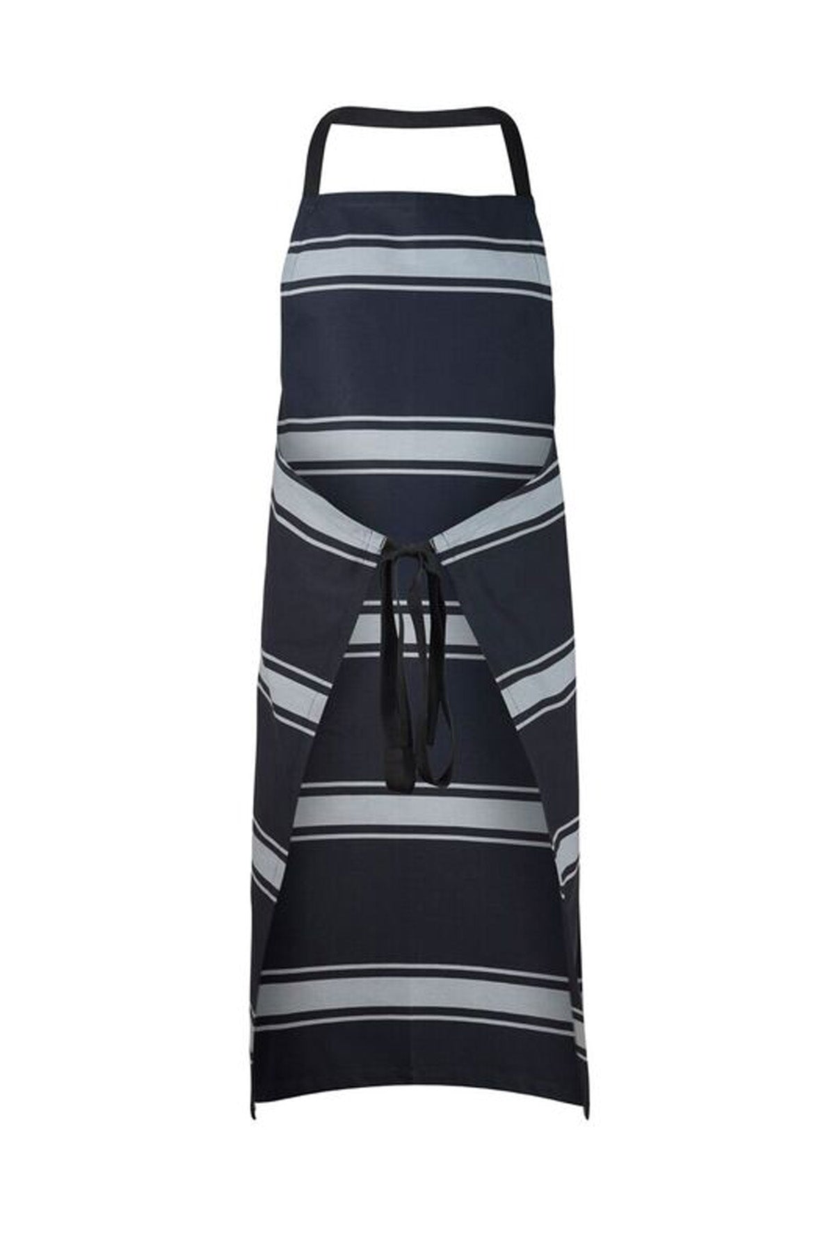 Chefscraft CA006 Full Bib Butchers Stripe Apron in Navy / White