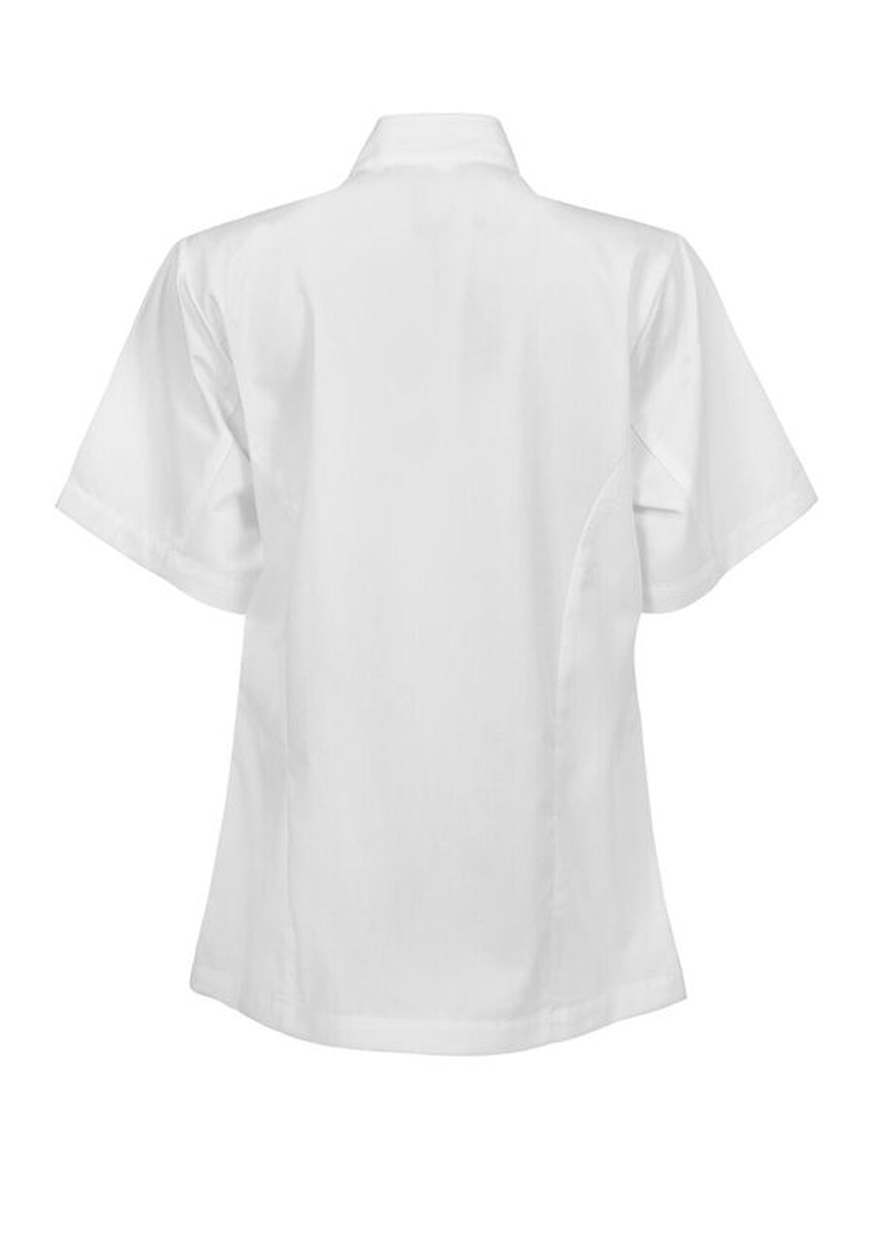Chefscraft CJL22 Ladies Executive Short Sleeve Chefs Lightweight Jacket in White Jkt / White Buttons