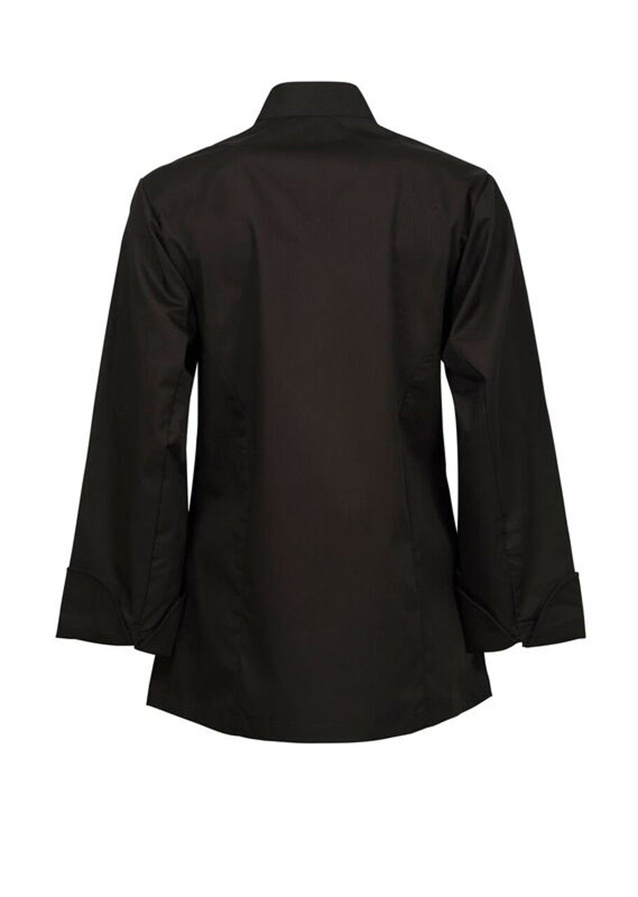 Chefscraft CJL20 Ladies Lightweight Executive Long Sleeve Chefs Jacket in Black Jkt / Black Buttons