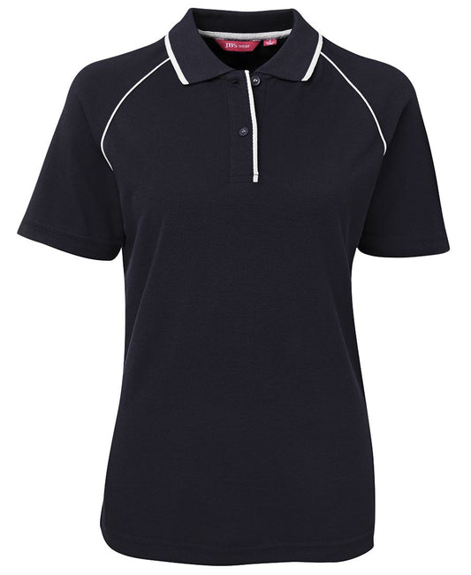JB's Ladies Raglan Polo Navy/White