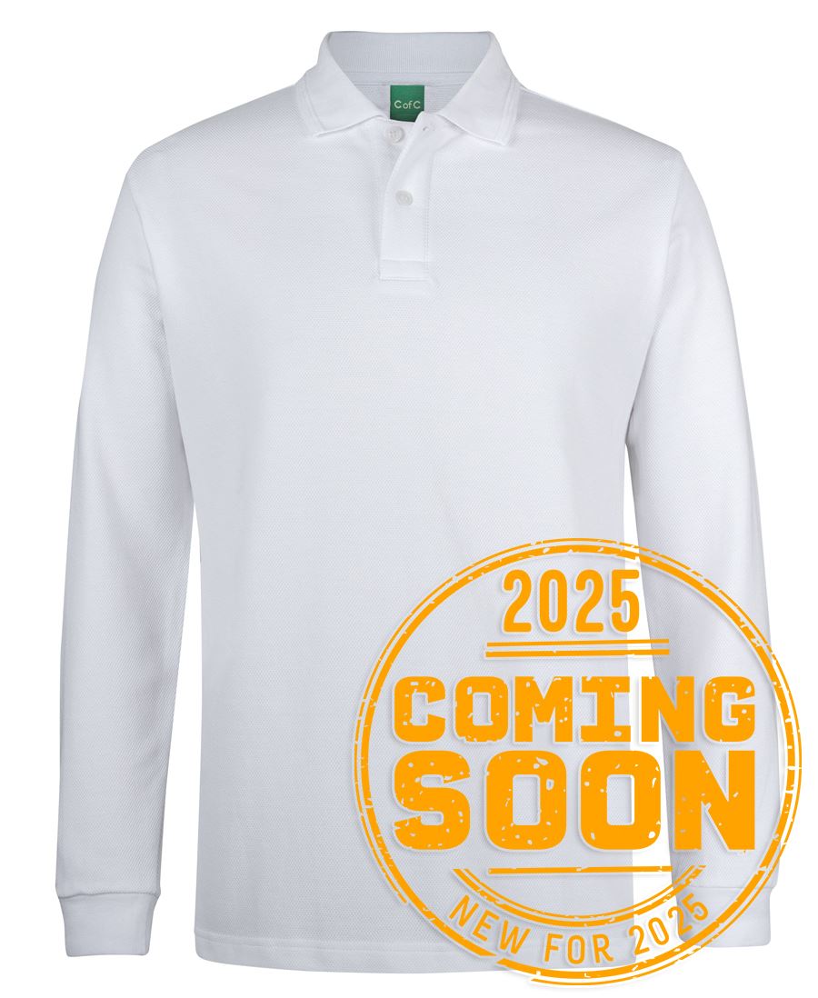 C of C L/S 320G Popcorn Cotton Polo Black