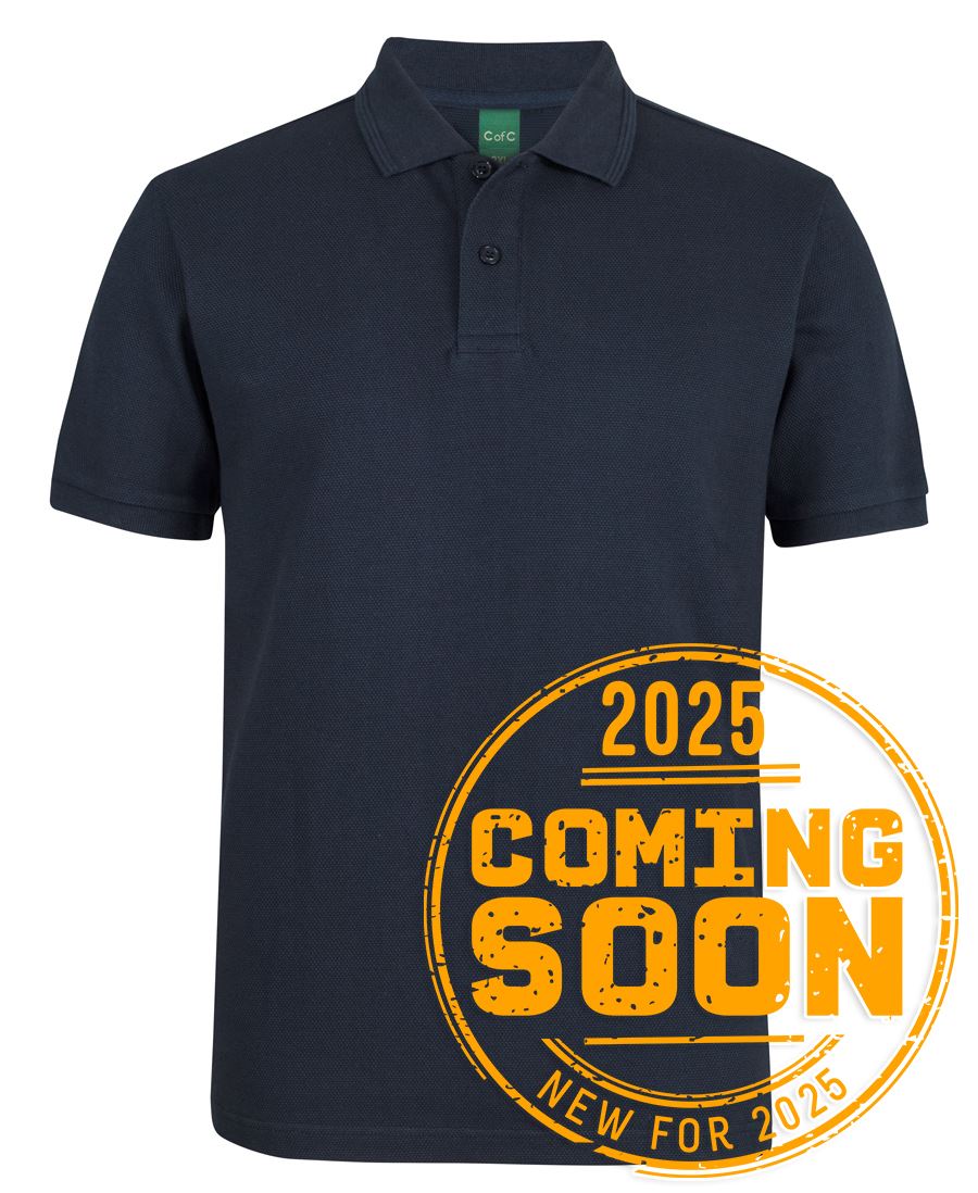 C of C 320G Popcorn Cotton Polo Black