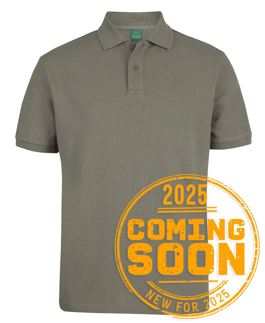 C of C 320G Popcorn Cotton Polo Black