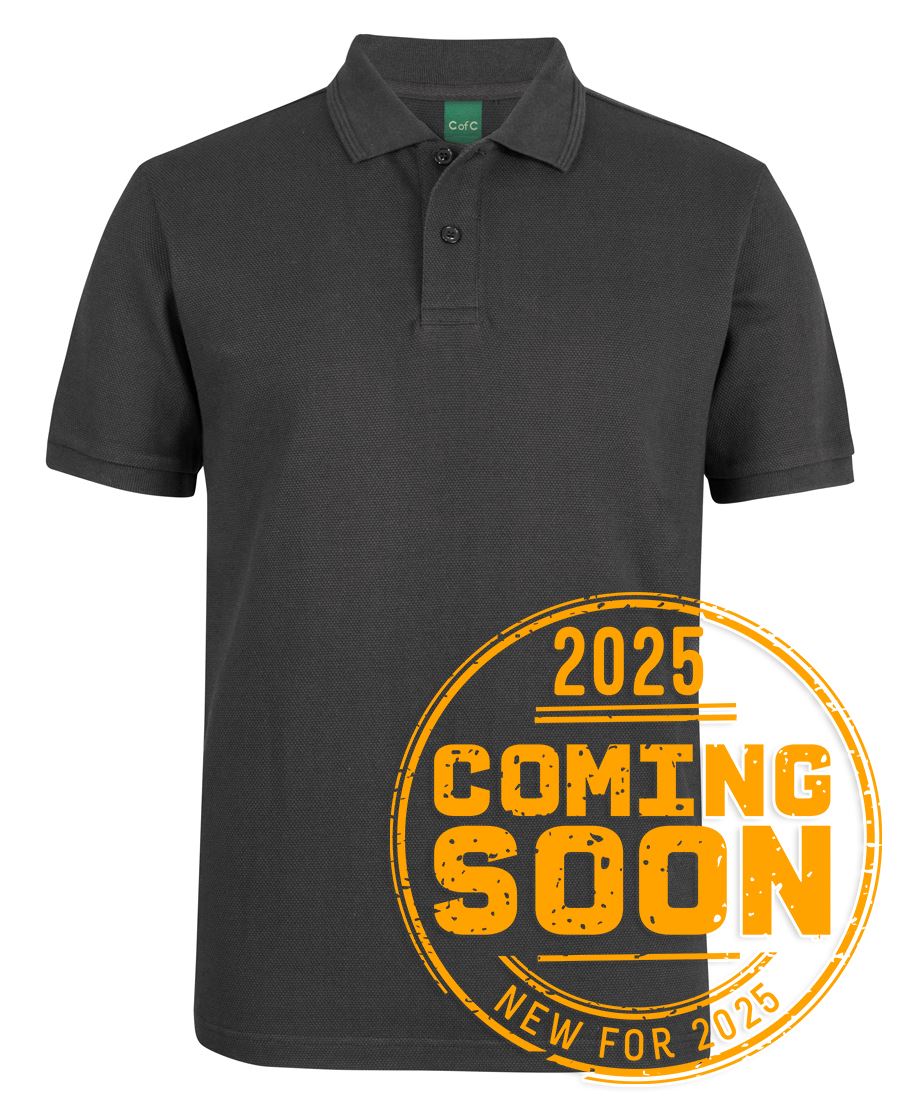C of C 320G Popcorn Cotton Polo Black