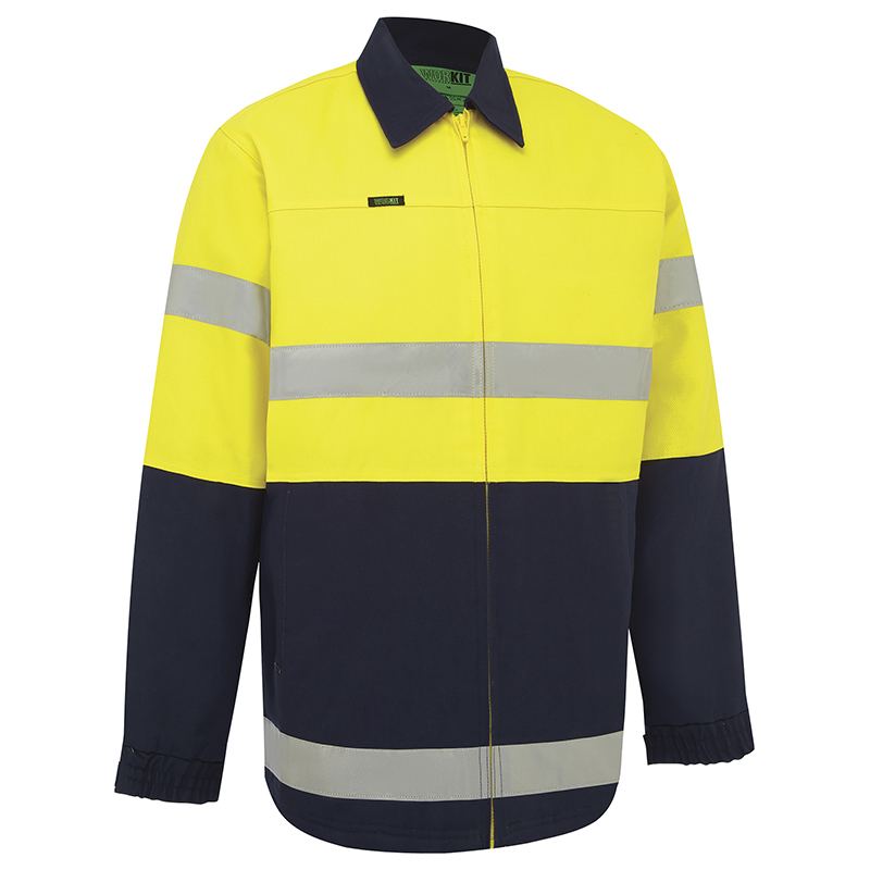 WORKIT Workwear Hi Vis 2 Tone Cotton Drill Taped Jacket