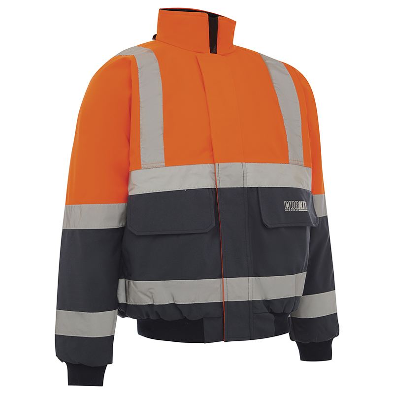 WORKIT Workwear Hi Vis 2 Tone Wet Weather Bomber Taped Jacket