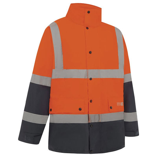 WORKIT Workwear Hi Vis 2 Tone Waterproof Taped Rain Jacket