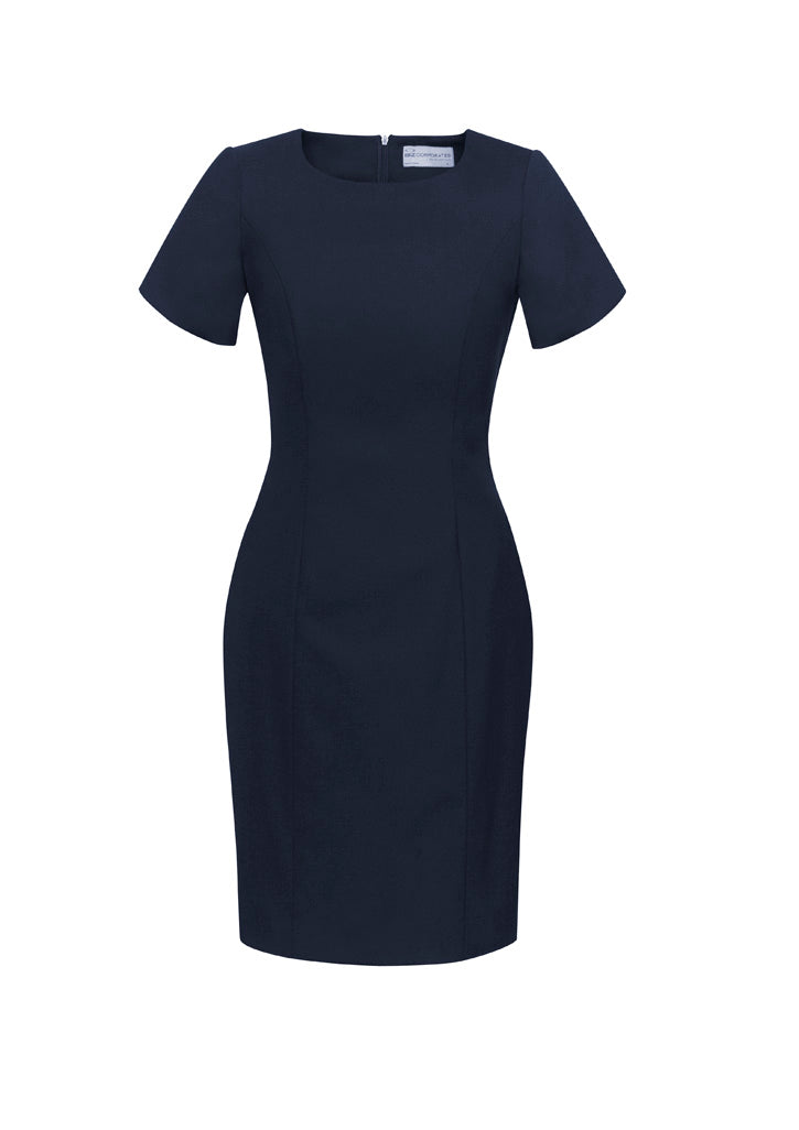 BizCorporate 34012 Womens Comfort Wool Stretch Short Sleeve Shift Dress