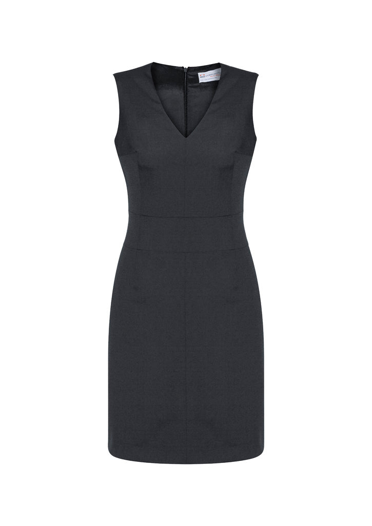 BizCorporate 34021 Womens Comfort Wool Stretch Sleeveless V-Neck Dress