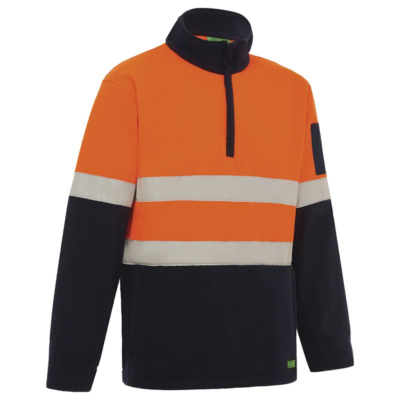 WORKIT Workwear Hi Vis 2 Tone 1/4 Zip Taped Polar Fleece Jumper