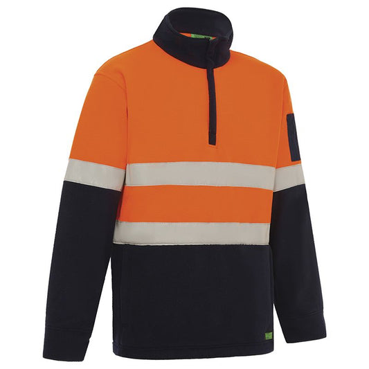 WORKIT Workwear Hi Vis 2 Tone 1/4 Zip Taped Polar Fleece Jumper