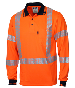 Hi Vis Segmented Tape X Back Polo - LS