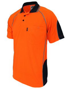 Hi Vis Semicircle Piping Polo - S/S