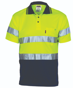 Hi Vis D/N Cool Breathe Polo Shirt With CSR R/Tape - SS