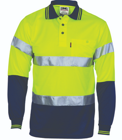 Hi Vis D/N Cool Breathe Polo Shirt With CSR R/Tape - LS