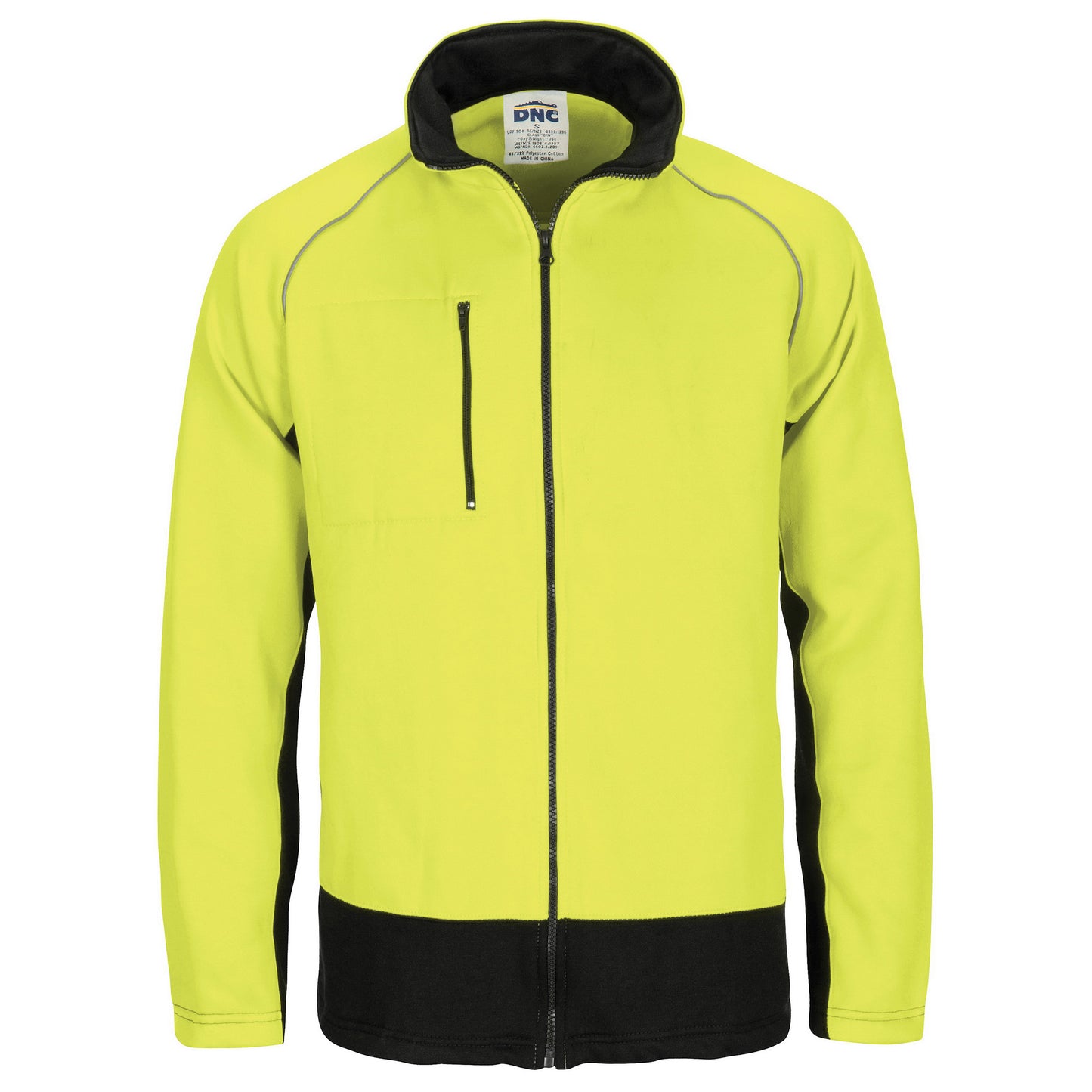 3725 HIVIS 2 TONE FULL ZIP FLEECY SWEAT SHIRT WITH TWO SIDE ZIPPED POCKETS