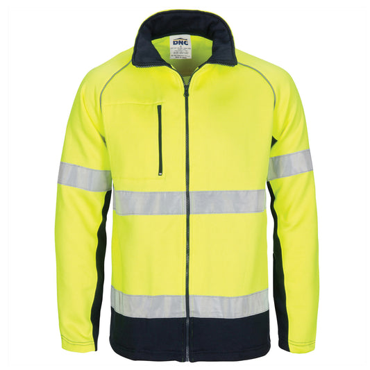 3726 HIVIS 2 Tone full zip fleecy sweat shirt CSR R/Tape