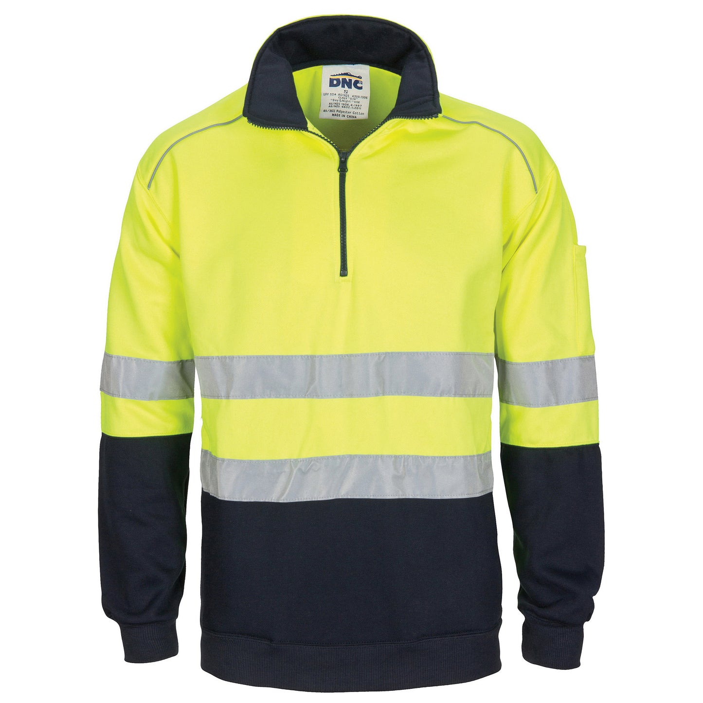 3729 HiVis 1/2 Zip Fleecy with Hoop Pattern CSR Reflective Tape