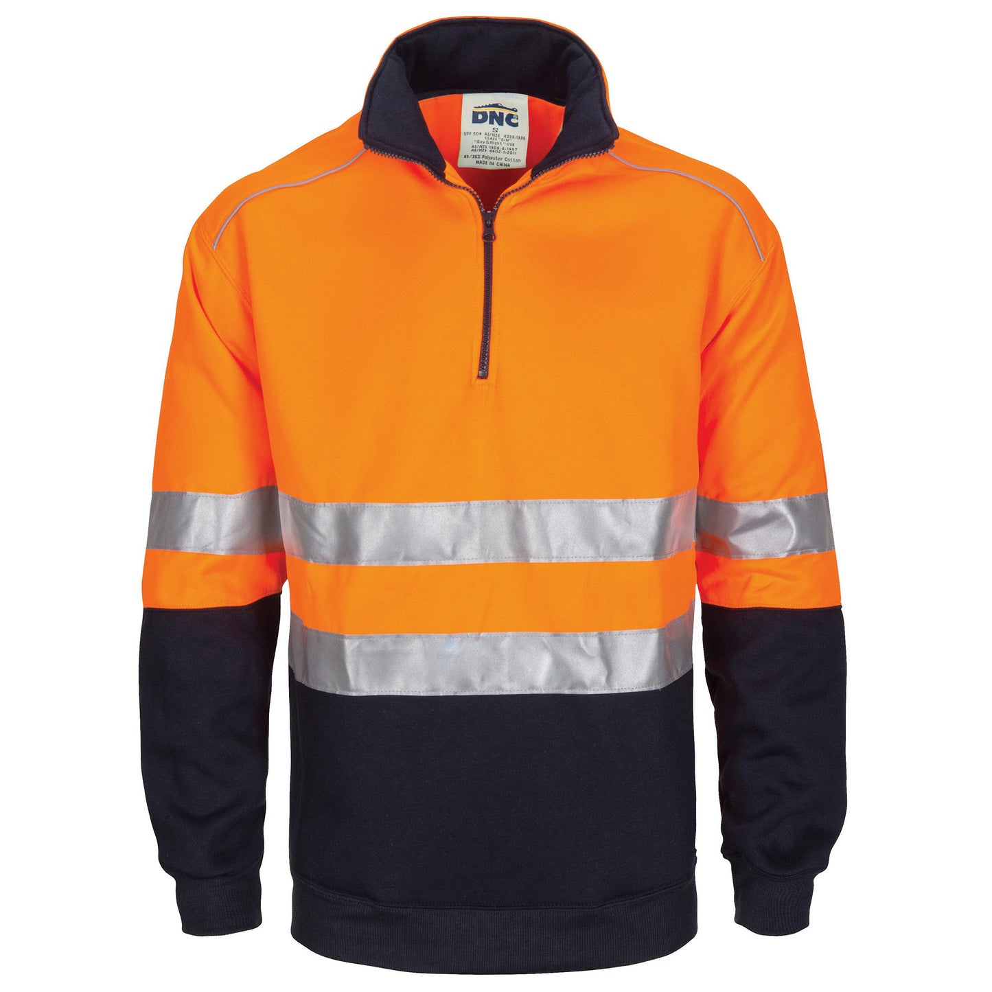 3729 HiVis 1/2 Zip Fleecy with Hoop Pattern CSR Reflective Tape