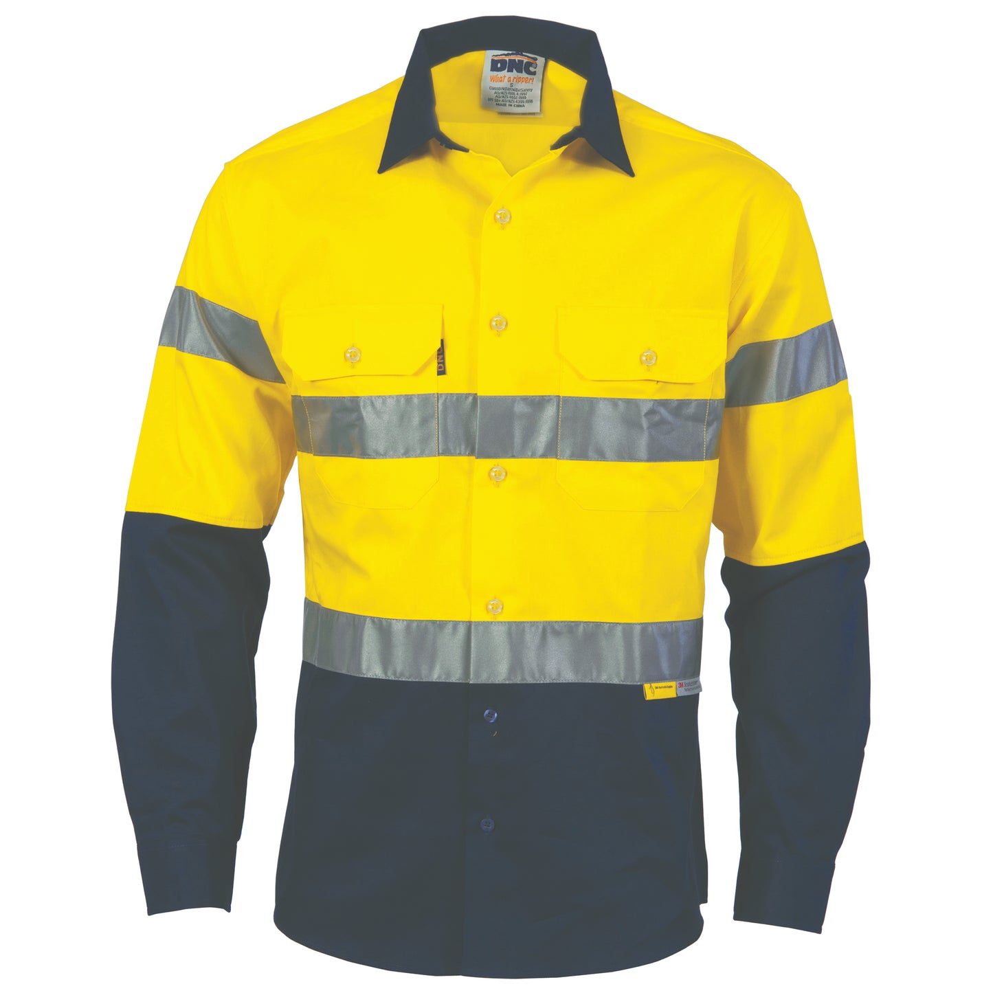 3736 HiVis two tone drill shirts with 3M8906 R/Tape - long sleeve