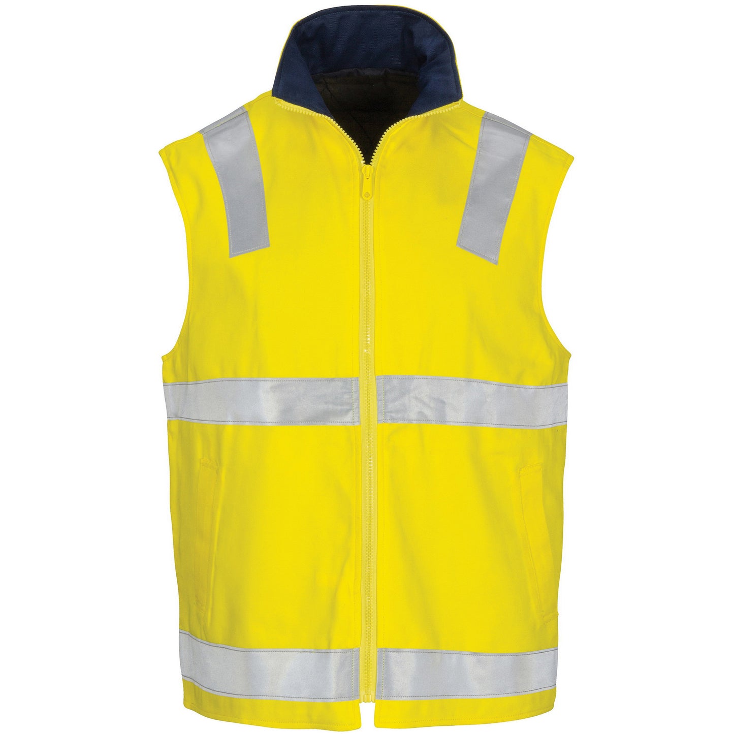 3765 HiVis Cotton Drill Reversible Vest with Generic R/Tape