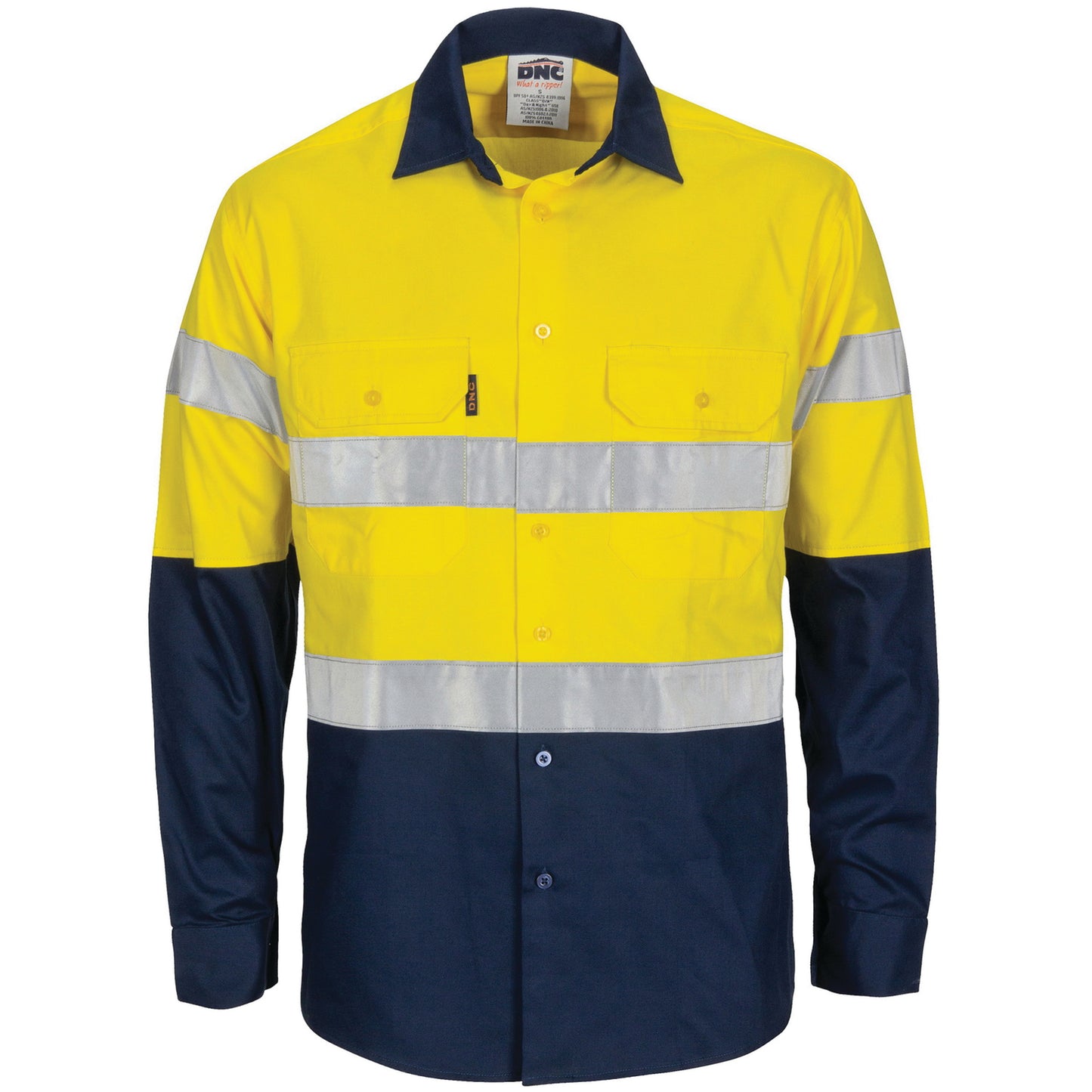 3782 HiVis R/W Cool-Breeze T2 Vertical Vented Cotton Shirt with Gusset Sleeves, Generic R/Tape - Long Sleeve