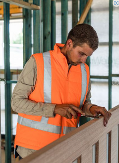 Taped Hi Vis Puffer Vest With X Back