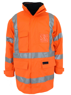 Hi Vis 'X' Back "6 in 1" Rain Jacket Bio Motion Tape
