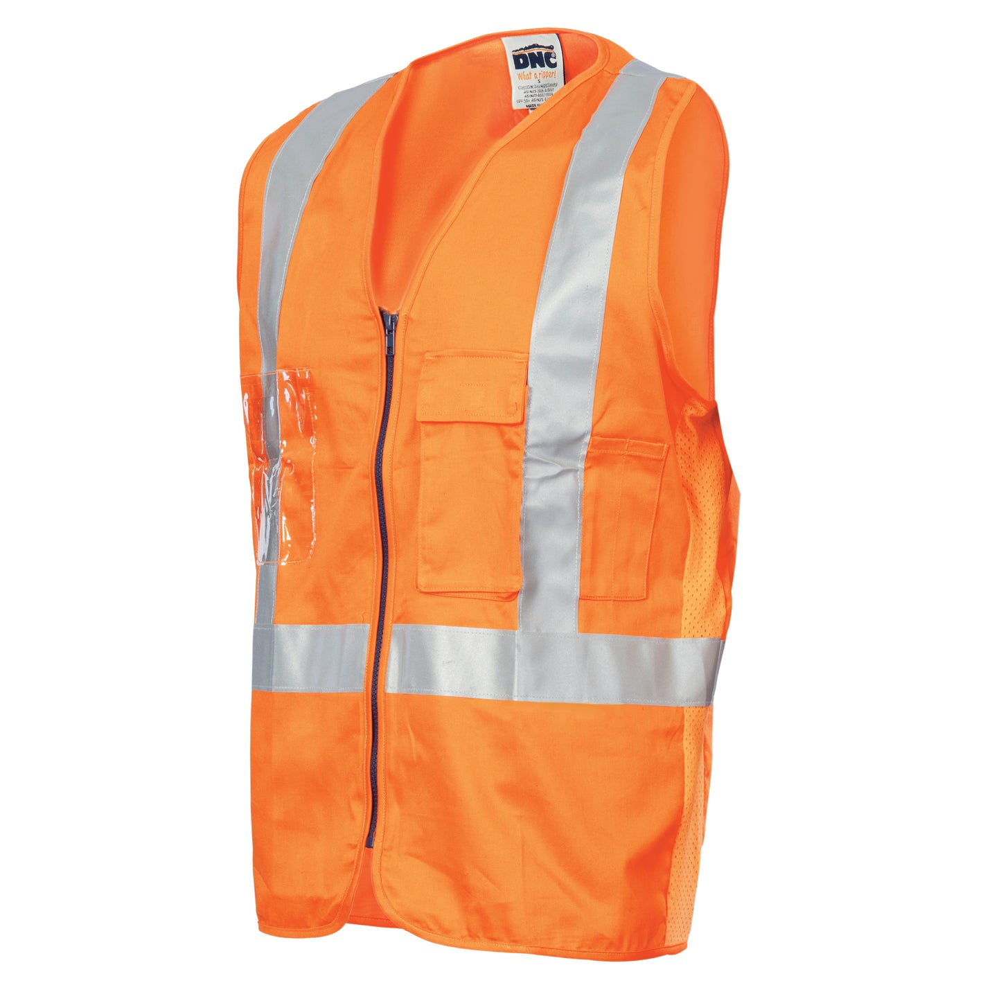 3810 Day/Night Cross Back Cotton Safety Vests with CSR R/Tape