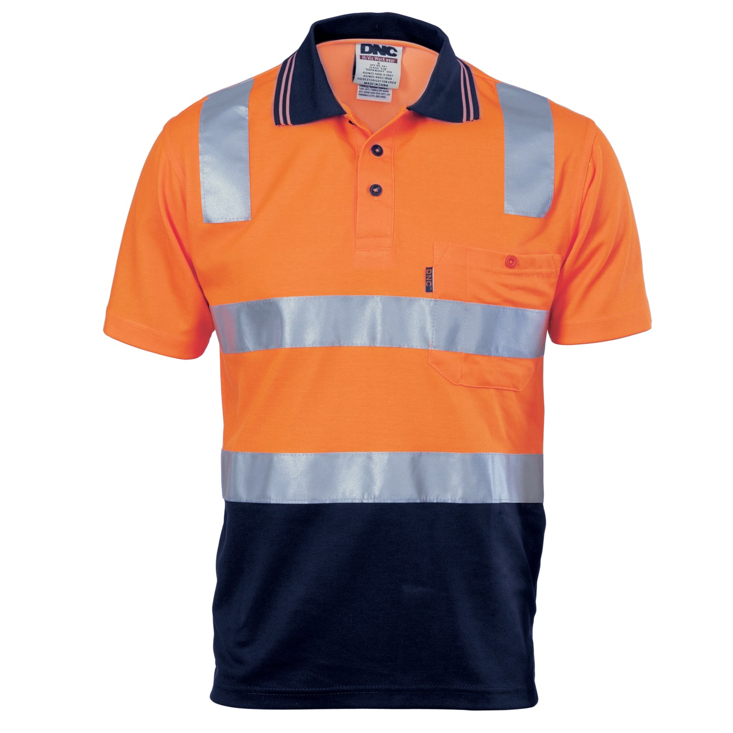 3817 Cotton Back HiVis Two Tone Polo Shirt with CSR R/Tape - Short sleeve