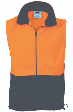 HiVis Two Tone Full Zip Polar Fleece Vest