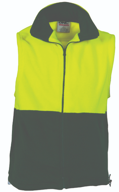 HiVis Two Tone Full Zip Polar Fleece Vest
