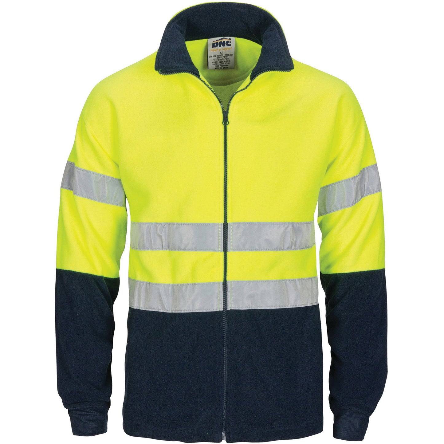 3830 HiVis two tone full zip polar fleece with generic R/Tape