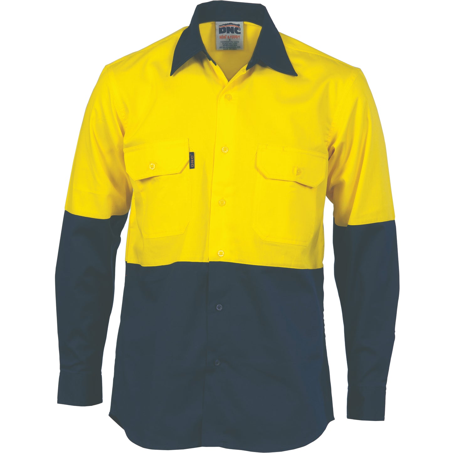 3832 HiVis Two Tone Cotton Drill Shirt - Long Sleeve