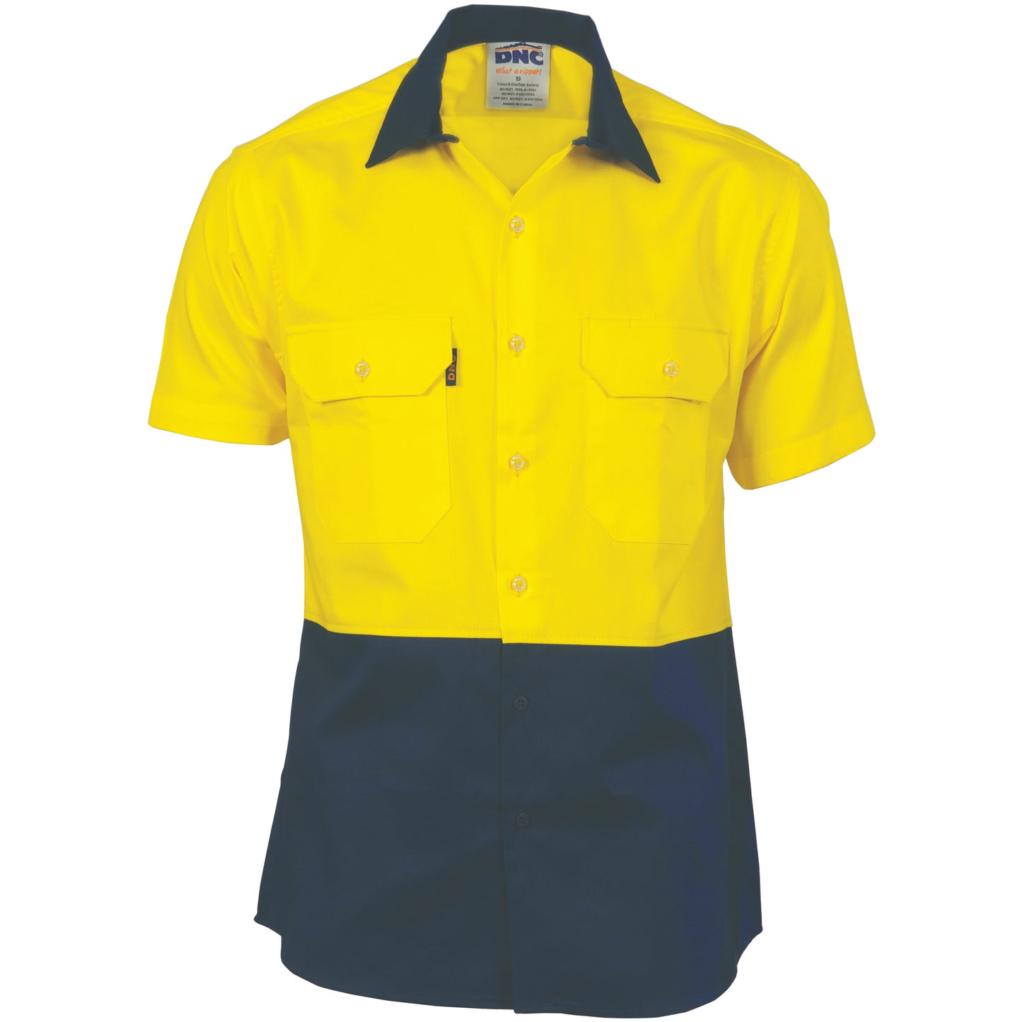 3839 HiVis 2 Tone Cool-Breeze Cotton Shirt - Short Sleeve