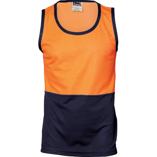 3841 Cotton Back Two Tone Singlet