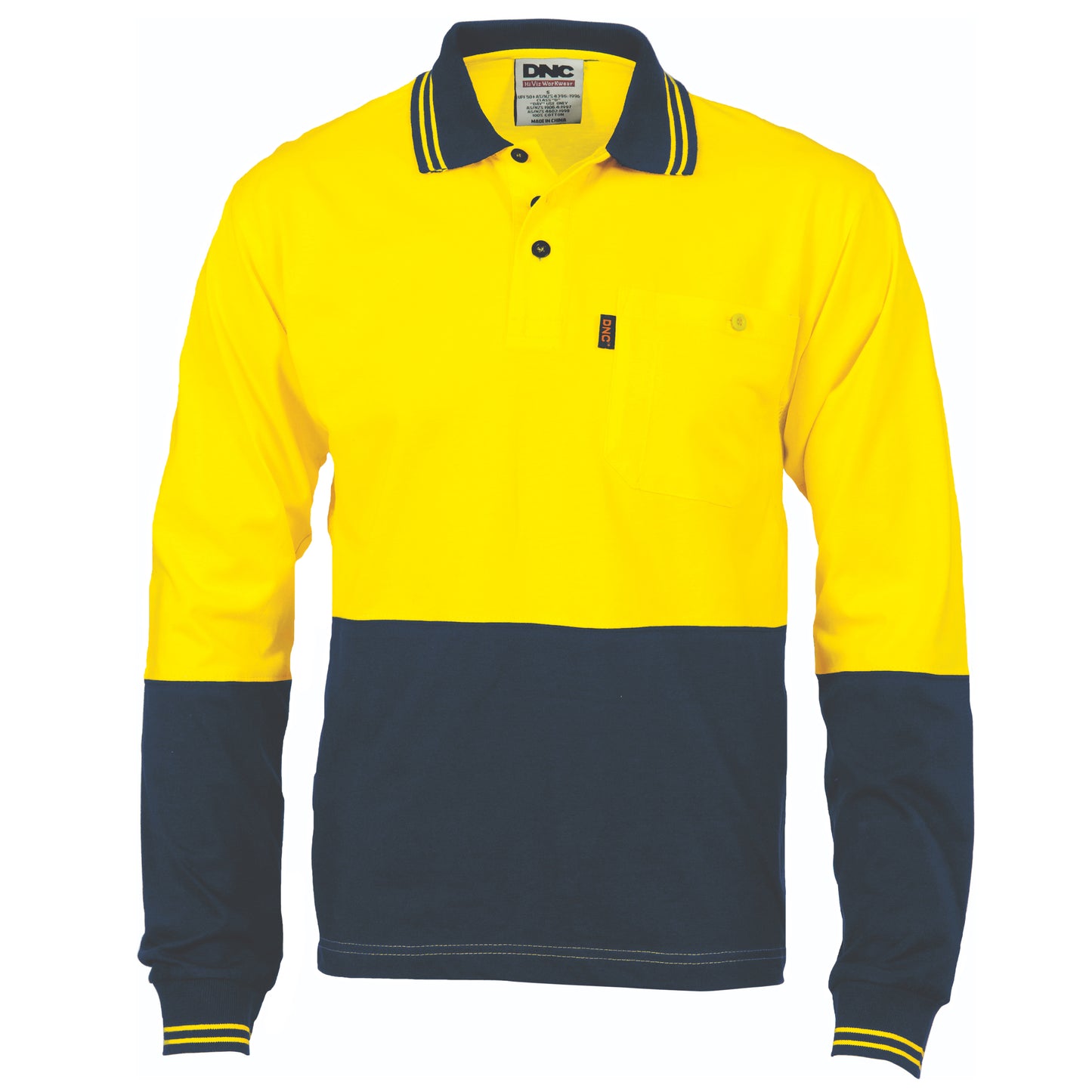 3846 HiVis Cool-Breeze Cotton Jersey Polo Shirt with Under Arm Cotton Mesh - L/S