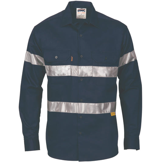 3885 HiVis Cool-Breeze Cotton Shirt with 3M 8910 R/Tape - Long sleeve